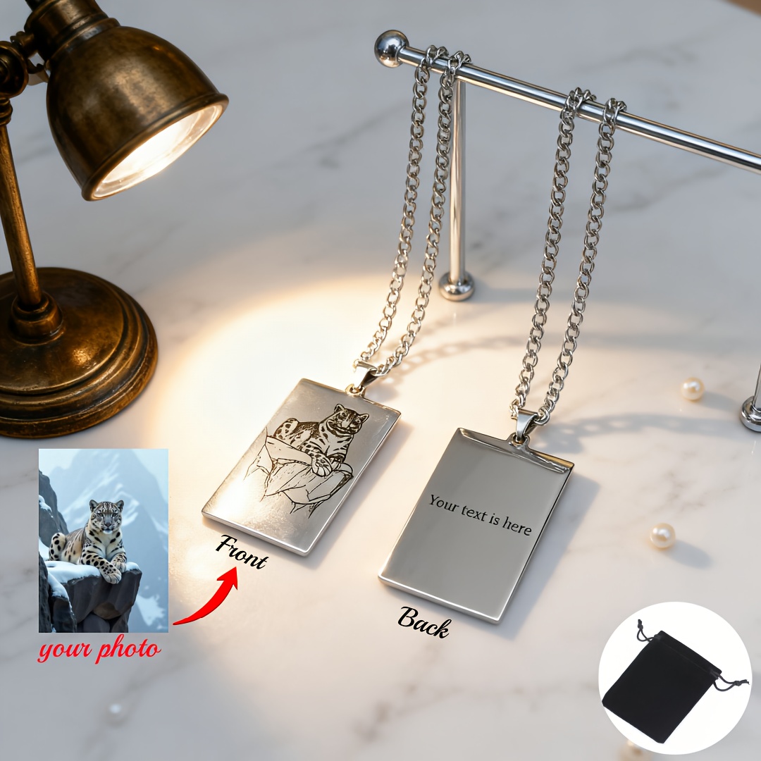 Personalized Custom Photo Engraved Necklace — Unique Gift